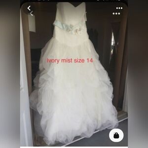 Elegant Ivory and Mist Wedding Dress